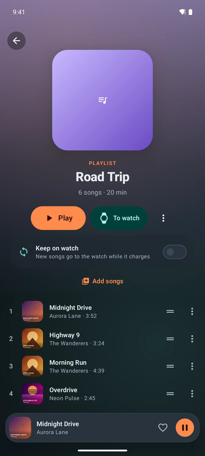 Playlists that stay in sync